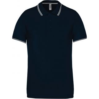 Polo manches courtes avec liserés contrastés K250 - Navy / Light Grey / White