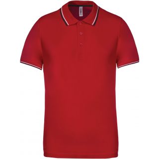 Polo manches courtes avec liserés contrastés K250 - Red / Navy / White
