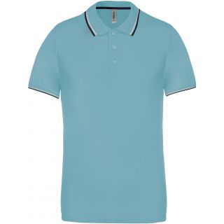 Polo manches courtes avec liserés contrastés K250 - Sky Blue / Navy / White
