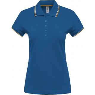 Polo femme manches courtes K251 - Light Royal Blue / Yellow / White