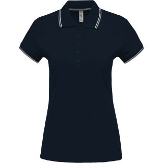 Polo femme manches courtes K251 - Navy / Light Grey / White