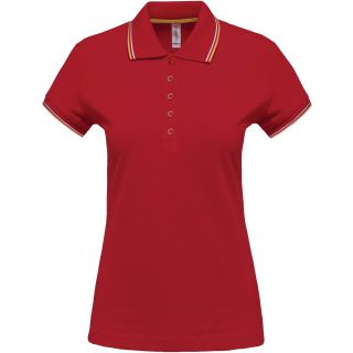Polo femme manches courtes K251 - Red / Yellow / White