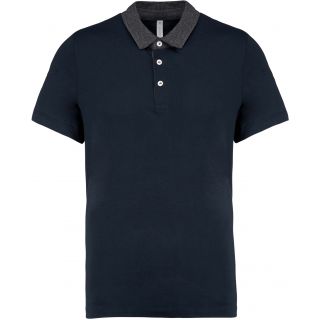 Polo homme jersey bicolore K260 - Navy / Dark Grey Heather