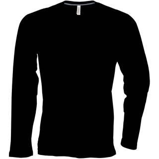 T-shirt homme manches longues col V K358 - Black