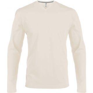 T-shirt homme manches longues col V K358 - Light Sand