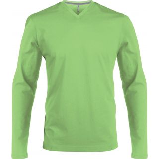 T-shirt homme manches longues col V K358 - Lime