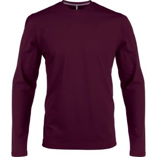 T-shirt homme manches longues col rond K359 - Wine