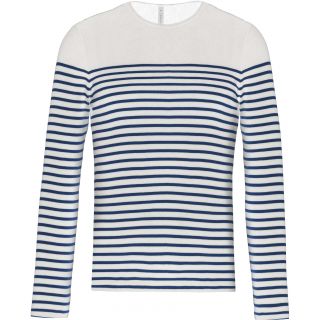 Marinière homme manches longues K366 - Striped White / Navy