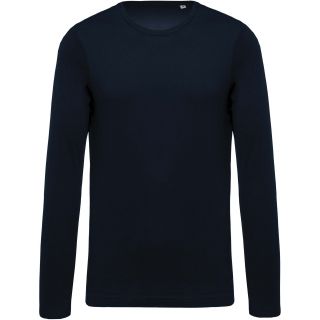 T-shirt homme coton bio col rond manches longues K372 - Navy