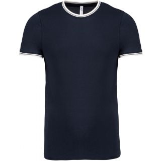 T-shirt homme maille piquée col rond K373 - Navy / Off White