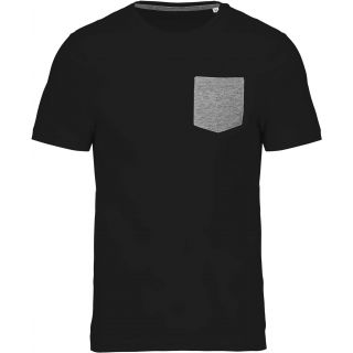 T-shirt coton bio avec poche K375 - Black / Grey Heather