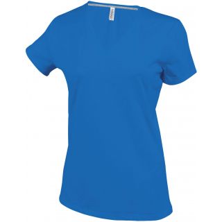 T-shirt femme manches courtes col V K381 - Light Royal Blue