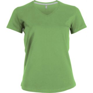 T-shirt femme manches courtes col V K381 - Lime