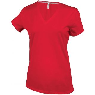 T-shirt femme manches courtes col V K381 - Red