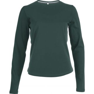 T-shirt femme manches longues col rond K383 - Forest Green