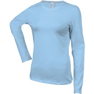 T-shirt femme manches longues col rond K383 - Sky Blue