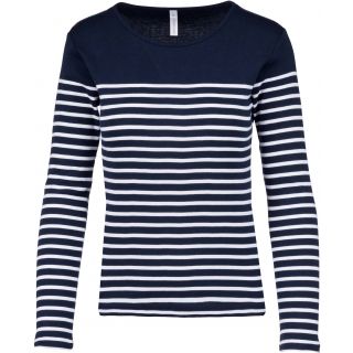 Marinière femme manches longues K386 - Striped Navy / White