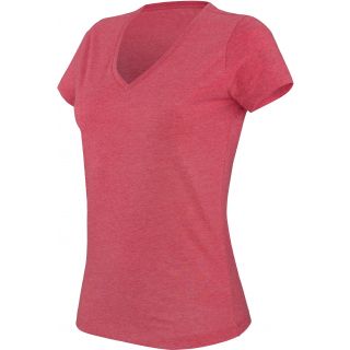 T-shirt femme col V "mélange" manches courtes K387 - Red Heather