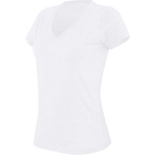 T-shirt femme col V "mélange" manches courtes K387 - White