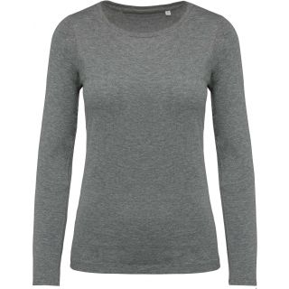 T-shirt femme col rond manches longues K392 - Grey Heather