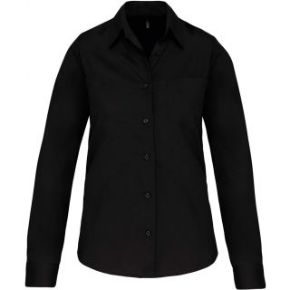 Chemise manches longues femme popeline K542 - Black