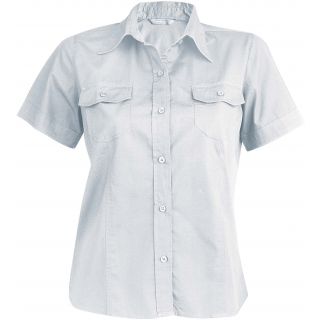 Chemise manches courtes femme popeline Tropical Lady K572 - White
