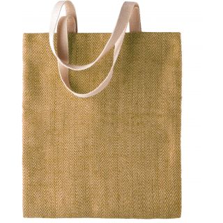 Sac en toile de jute teint 100% naturel KI0226 - Natural / Military Green-One Size