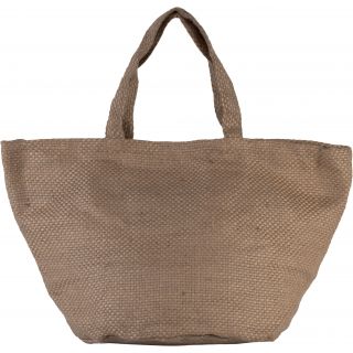 Cabas en toile de jute teint 100% naturel KI0227 - Natural / Capuccino - 36 x 59 x 29 cm de face