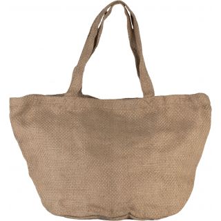 Cabas en toile de jute teint 100% naturel KI0227 - Natural / Natural - 36 x 59 x 29 cm