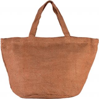 Cabas en toile de jute teint 100% naturel KI0227 - Natural / Saffron - 36 x 59 x 29 cm