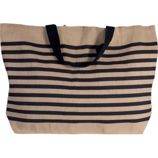 Grand sac fourre tout en juco KI0228 - Natural / Navy