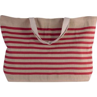Grand sac fourre tout en juco KI0228 - Natural / Red
