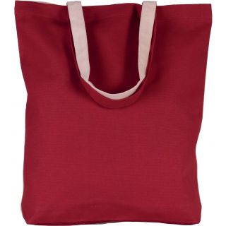 Sac cabas bicolore en coton KI0230 - Red / Natural