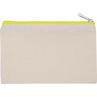 Pochette en coton canvas personnalisable KI0720 - Natural / Fluorescent Yellow