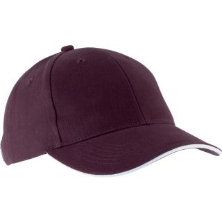 Casquette 6 panneaux Orlando KP011 - Burgundy / White