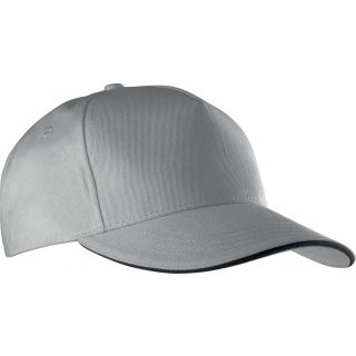 Casquette sandwich contrasté 5 panneaux KP130 - Light Grey / Dark Grey