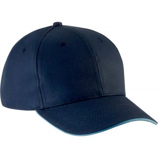 Casquette avec sandwich contrasté KP 153 - Navy / Sky Blue de travers
