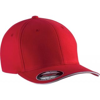 Casquette Flexit® sandwich contrasté 6 panneaux - Red / White