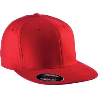 Casquette Flexit® coton brossé 6 panneaux visière plate KP903 - Red