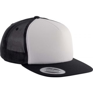 Casquette 5 panneaux Trucker classique KP911 - Black / White / Black