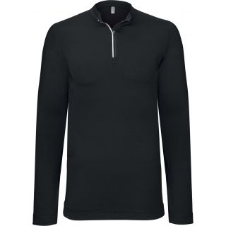 T-shirt running 1/4 zip manches longues PA003 - Black