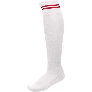 Chaussettes de sport rayées PA015 - White / Sporty Red