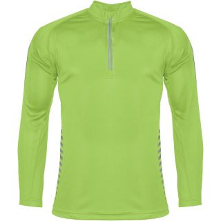 T-shirt homme manches longues sport 1/4 zip PA325 - Lime