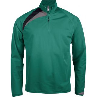 Sweat-shirt d'entraînement 1/4 zip unisexe PA328 - Dark Green / Black / Storm Grey