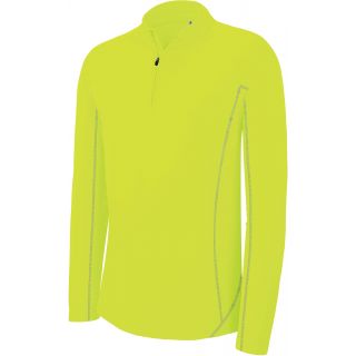 Sweat-shirt homme running 1/4 zip PA335 - Fluorescent Yellow