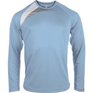 T-shirt enfant manches longues sport PA409 - Sky Blue / White / Storm Grey