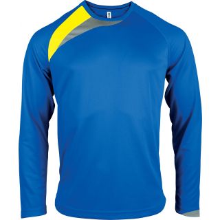 T-shirt enfant manches longues sport PA409 - Sporty Royal Blue / Sporty Yellow / Storm Grey