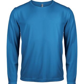 T-shirt homme manches longues sport PA443 - Aqua Blue