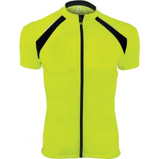 Maillot cycliste homme zippé manches courtes PA447 - Fluorescent Yellow / Black