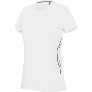 T-shirt femme sport bi-matière manches courtes PA466 - White / Silver